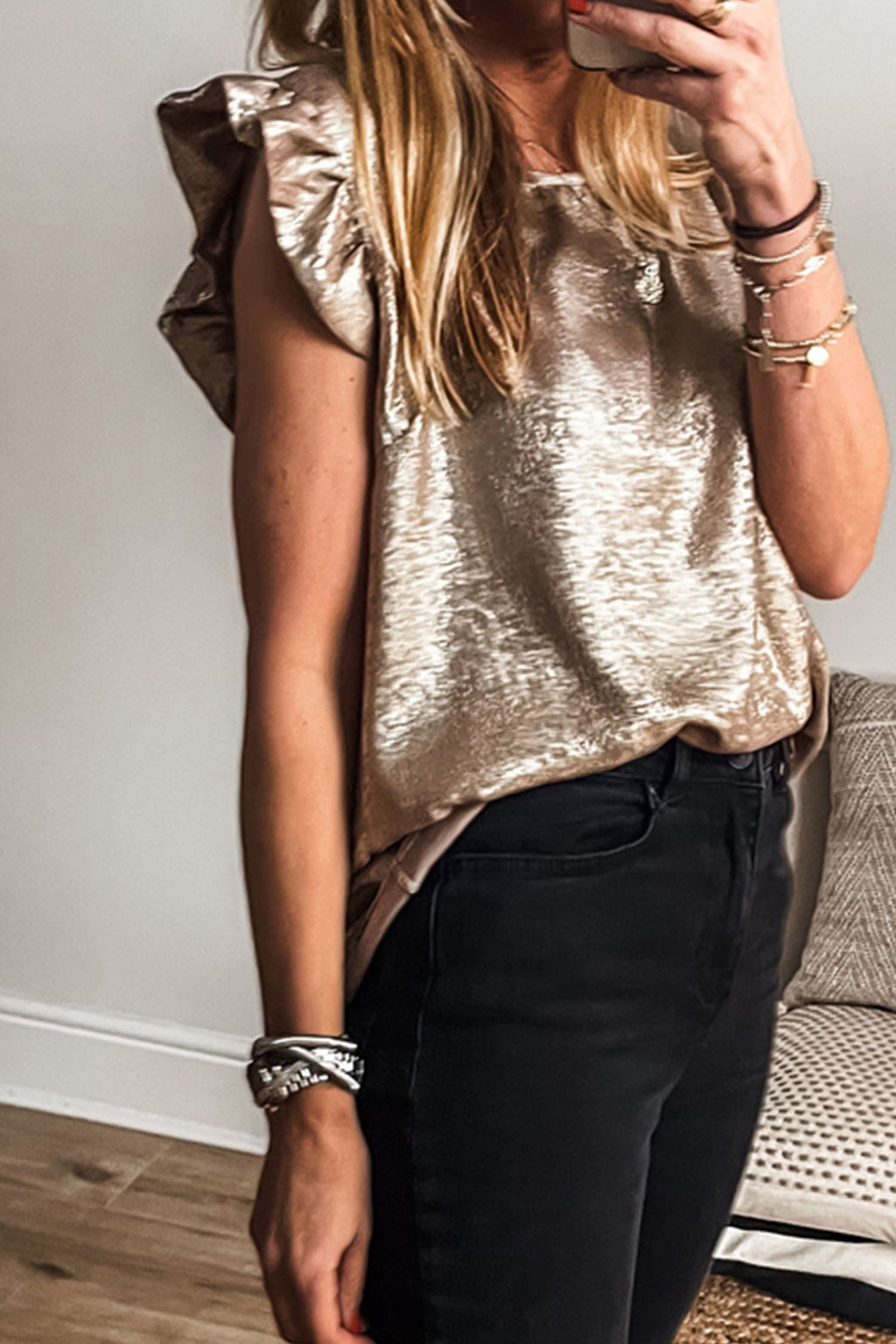 Parker Ruffle Trim Sleeveless Top